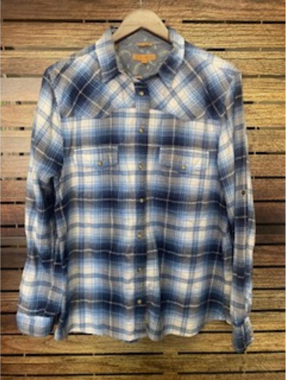 Jachs Girlfriend XL Blue Plaid Button-Up Shirt